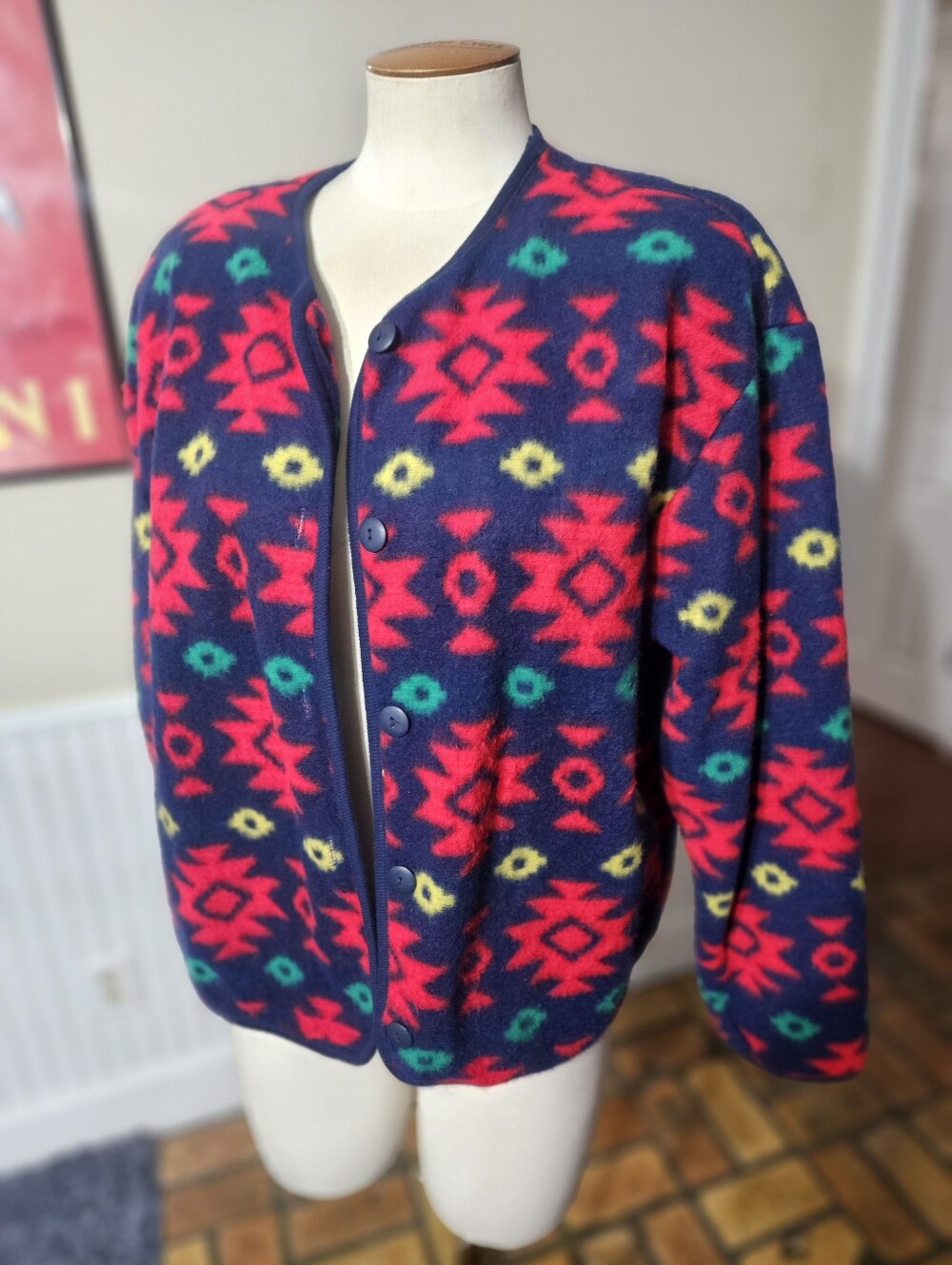 VTG 80s David Wayne Aztec Cardigan Medium